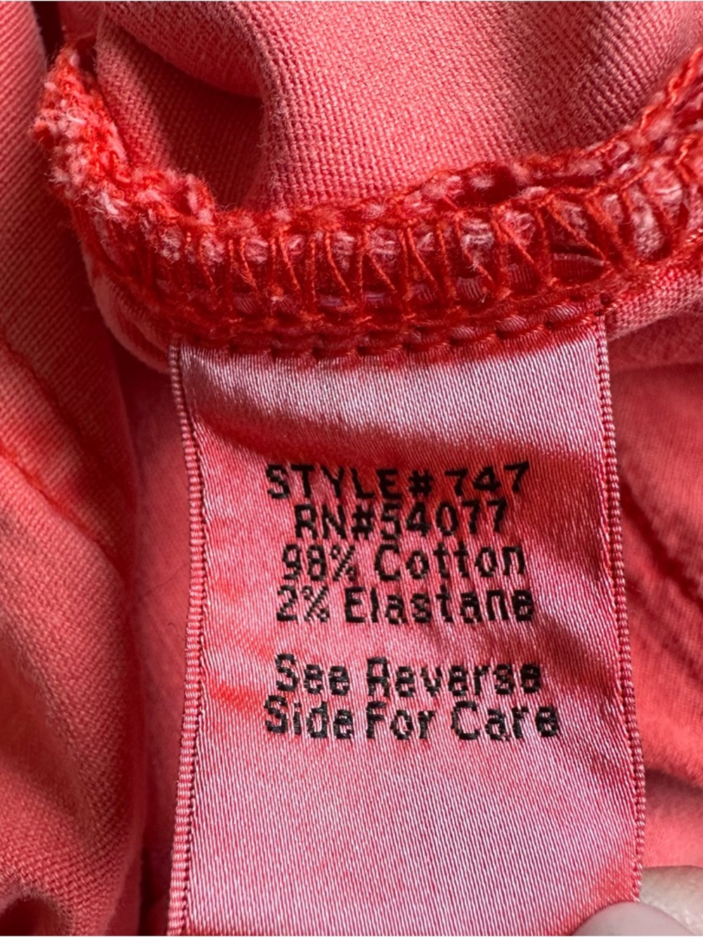 CAbi Women’s Coral Pink Summer Skinny Jeans Size 4 EUC - Picture 6 of 6